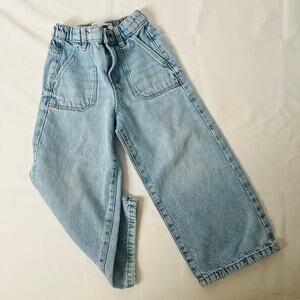 Zara Gender Neutral Light Wash Wide Leg Denim Jeans Sz 5